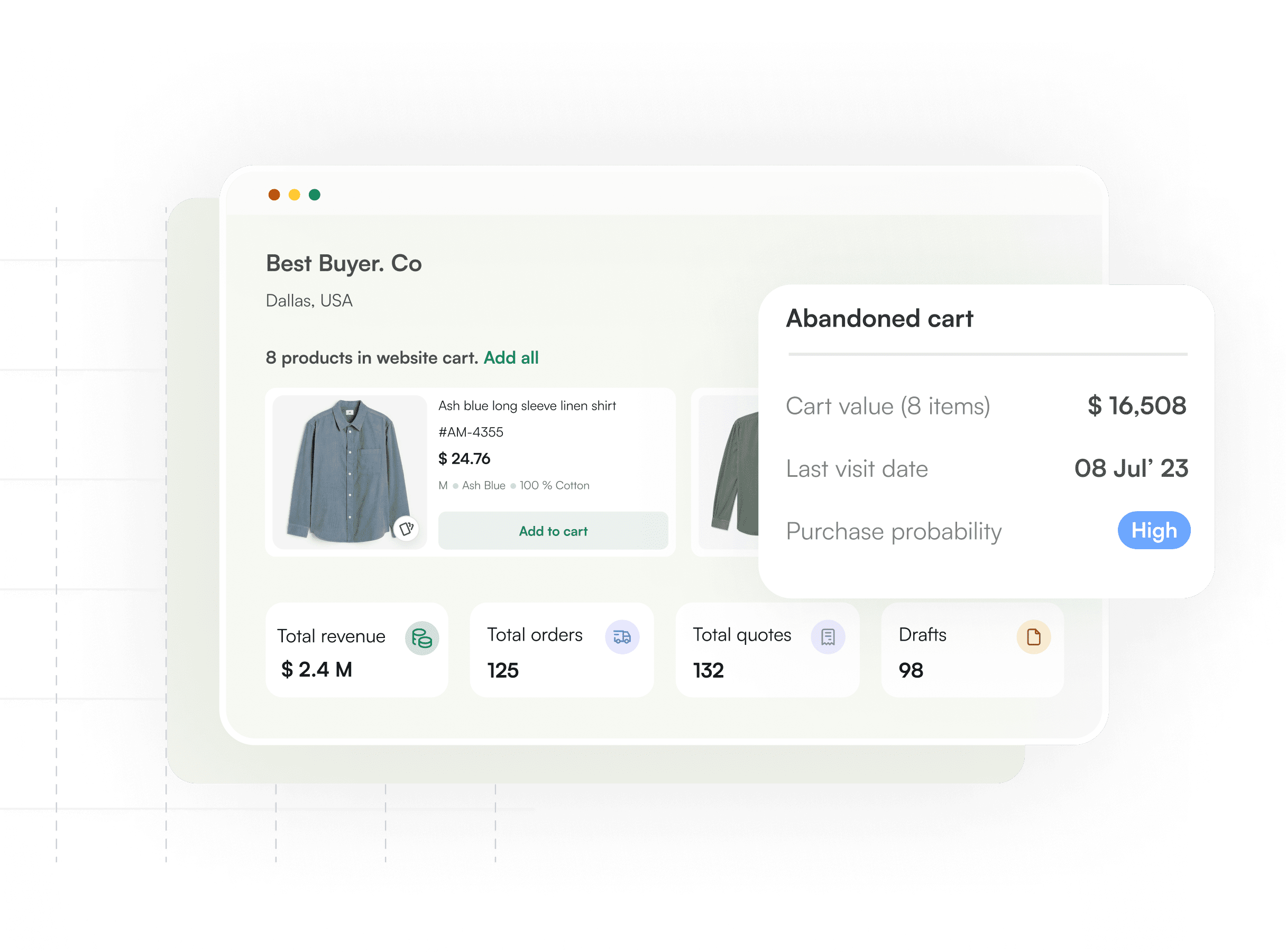 B2b product recommendation engine